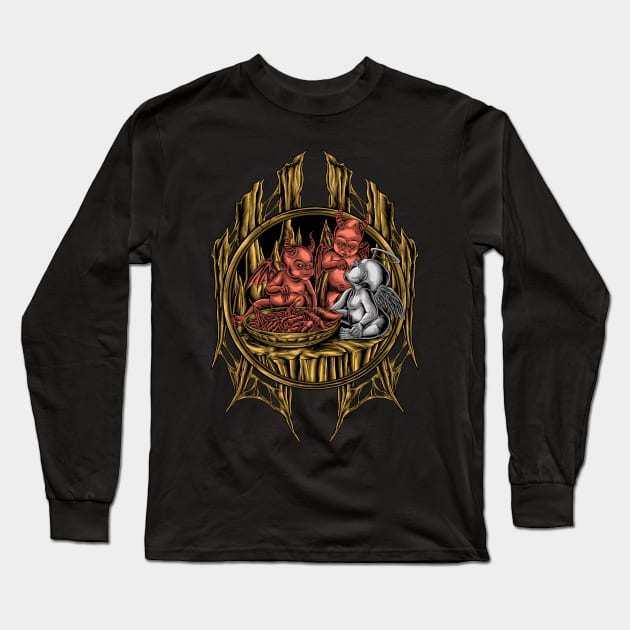 bad brother angel Long Sleeve T-Shirt by TOSSS LAB ILLUSTRATION